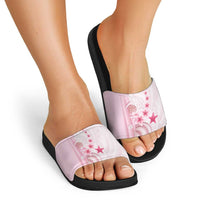 Pink Plumeria Sea Shell Slide Sandals Starfish Polynesian Pattern - Polynesian Pride
