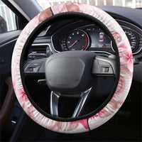 Pink Plumeria Sea Shell Steering Wheel Cover Starfish Polynesian Pattern - Polynesian Pride