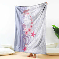 Purple Plumeria Sea Shell Blanket Starfish Polynesian Pattern - Polynesian Pride