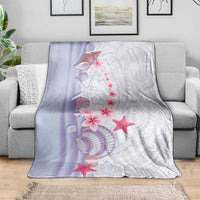 Purple Plumeria Sea Shell Blanket Starfish Polynesian Pattern - Polynesian Pride