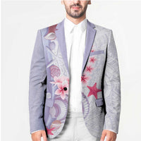 Purple Plumeria Sea Shell Blazer Starfish Polynesian Pattern - Polynesian Pride