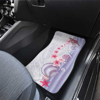 Purple Plumeria Sea Shell Car Mats Starfish Polynesian Pattern - Polynesian Pride