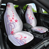 Purple Plumeria Sea Shell Car Seat Cover Starfish Polynesian Pattern - Polynesian Pride