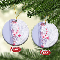 Purple Plumeria Sea Shell Ceramic Ornament Starfish Polynesian Pattern - Polynesian Pride