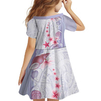 Purple Plumeria Sea Shell Family Matching Tank Maxi Dress and Hawaiian Shirt Starfish Polynesian Pattern - Polynesian Pride