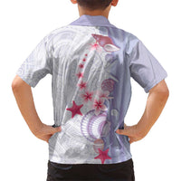 Purple Plumeria Sea Shell Hawaiian Shirt Starfish Polynesian Pattern - Polynesian Pride