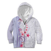 Purple Plumeria Sea Shell Kid Hoodie Starfish Polynesian Pattern - Polynesian Pride