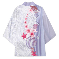 Purple Plumeria Sea Shell Kimono Starfish Polynesian Pattern - Polynesian Pride