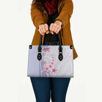 Purple Plumeria Sea Shell Leather Bag Starfish Polynesian Pattern - Polynesian Pride