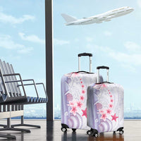 Purple Plumeria Sea Shell Luggage Cover Starfish Polynesian Pattern - Polynesian Pride