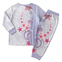 Purple Plumeria Sea Shell Christmas Pajama Set Starfish Polynesian Pattern - Polynesian Pride