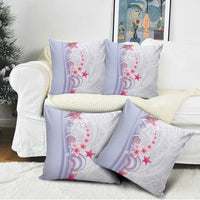 Purple Plumeria Sea Shell Pillow Cover Starfish Polynesian Pattern - Polynesian Pride