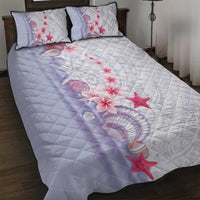 Purple Plumeria Sea Shell Quilt Bed Set Starfish Polynesian Pattern - Polynesian Pride