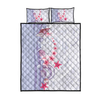 Purple Plumeria Sea Shell Quilt Bed Set Starfish Polynesian Pattern - Polynesian Pride