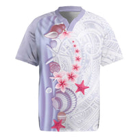 Purple Plumeria Sea Shell Rugby Jersey Starfish Polynesian Pattern LT01 Purple - Polynesian Pride