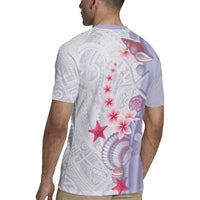 Purple Plumeria Sea Shell Rugby Jersey Starfish Polynesian Pattern LT01 - Polynesian Pride