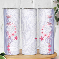 Purple Plumeria Sea Shell Skinny Tumbler Starfish Polynesian Pattern - Polynesian Pride