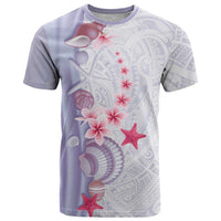 Purple Plumeria Sea Shell T Shirt Starfish Polynesian Pattern - Polynesian Pride