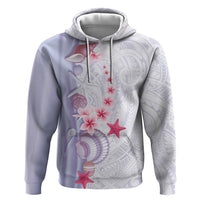 Purple Plumeria Sea Shell Zip Hoodie Starfish Polynesian Pattern - Polynesian Pride