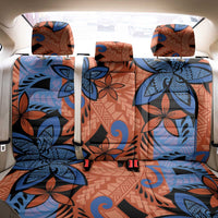 Plumeria Polynesian Pattern Back Car Seat Cover Unique Fantasy Orange Blue
