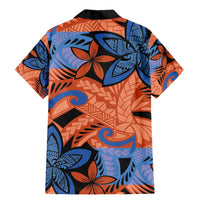 Plumeria Polynesian Pattern Family Matching Mermaid Dress and Hawaiian Shirt Unique Fantasy Orange Blue