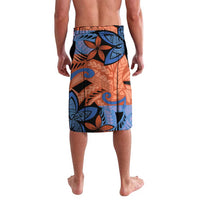 Plumeria Polynesian Pattern Lavalava Unique Fantasy Orange Blue