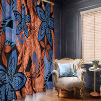 Plumeria Polynesian Pattern Window Curtain Unique Fantasy Orange Blue