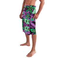 Plumeria Polynesian Pattern Lavalava Unique Fantasy Purple Green