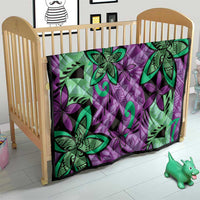 Plumeria Polynesian Pattern Quilt Unique Fantasy Purple Green