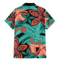 Plumeria Polynesian Pattern Family Matching Mermaid Dress and Hawaiian Shirt Unique Fantasy Teal Orange