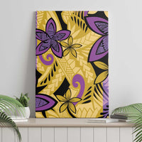 Plumeria Polynesian Pattern Canvas Wall Art Unique Fantasy Yellow Purple