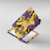 Plumeria Polynesian Pattern Canvas Wall Art Unique Fantasy Yellow Purple