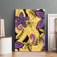 Plumeria Polynesian Pattern Canvas Wall Art Unique Fantasy Yellow Purple
