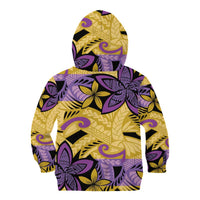 Plumeria Polynesian Pattern Kid Hoodie Unique Fantasy Yellow Purple LT01 - Polynesian Pride