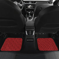Hawaii King Kamehameha Car Mats Plumeria Lauhala Pattern LT01 Set 2pcs - Back Red - Polynesian Pride