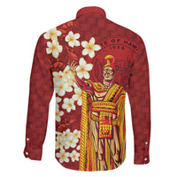 Hawaii King Kamehameha Family Matching Off Shoulder Maxi Dress and Hawaiian Shirt Plumeria Lauhala Pattern LT01 - Polynesian Pride