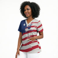 Liberia Flag Scrub Top Grunge Stylized