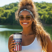 Personalized Liberia 1847 4 in 1 Can Cooler Tumbler Happy Independence Day