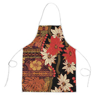 Hawaii Christmas Poinsettia Lei Apron Tapa Pattern - Polynesian Pride