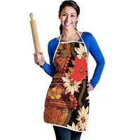 Hawaii Christmas Poinsettia Lei Apron Tapa Pattern - Polynesian Pride