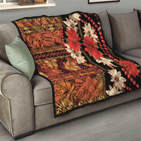 Hawaii Christmas Poinsettia Lei Quilt Tapa Pattern - Polynesian Pride
