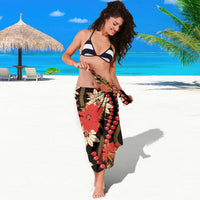 Hawaii Christmas Poinsettia Lei Sarong Tapa Pattern - Polynesian Pride