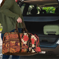 Hawaii Christmas Poinsettia Lei Travel Bag Tapa Pattern - Polynesian Pride