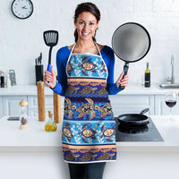 Hawaii Turtles Pattern Special Blue Apron - Polynesian Pride