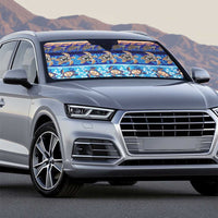 Hawaii Turtles Pattern Special Blue Auto Sun Shade - Polynesian Pride