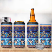Hawaii Turtles Pattern Special Blue 4 in 1 Can Cooler Tumbler - Polynesian Pride
