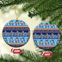 Hawaii Turtles Pattern Special Blue Ceramic Ornament - Polynesian Pride