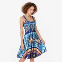 Hawaii Turtles Pattern Special Blue Midi Dress - Polynesian Pride