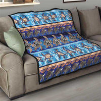 Hawaii Turtles Pattern Special Blue Quilt - Polynesian Pride