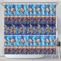 Hawaii Turtles Pattern Special Blue Shower Curtain - Polynesian Pride